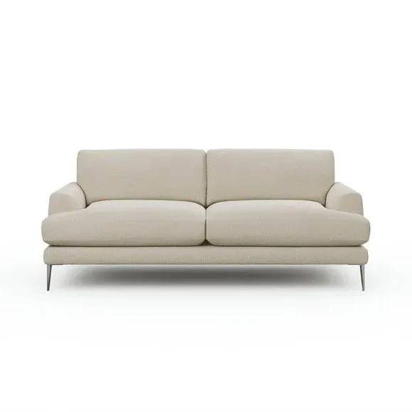 4-Seater Sofa with Square Arms - Sandstone, Boucle