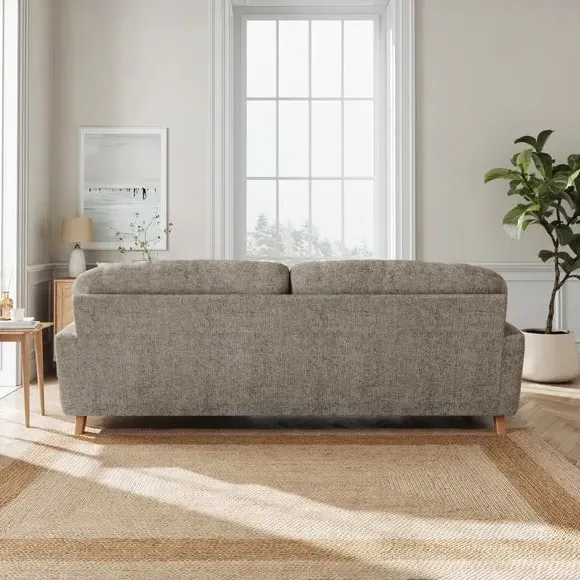 4-Seater Sofa with Wooden Legs - Mushroom, Chenille