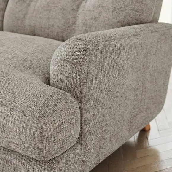 4-Seater Sofa with Wooden Legs - Mushroom, Chenille
