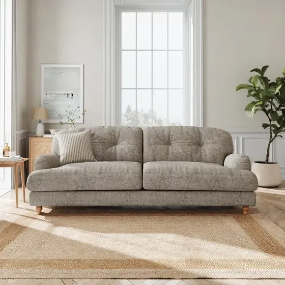 4-Seater Sofa with Wooden Legs - Mushroom, Chenille image