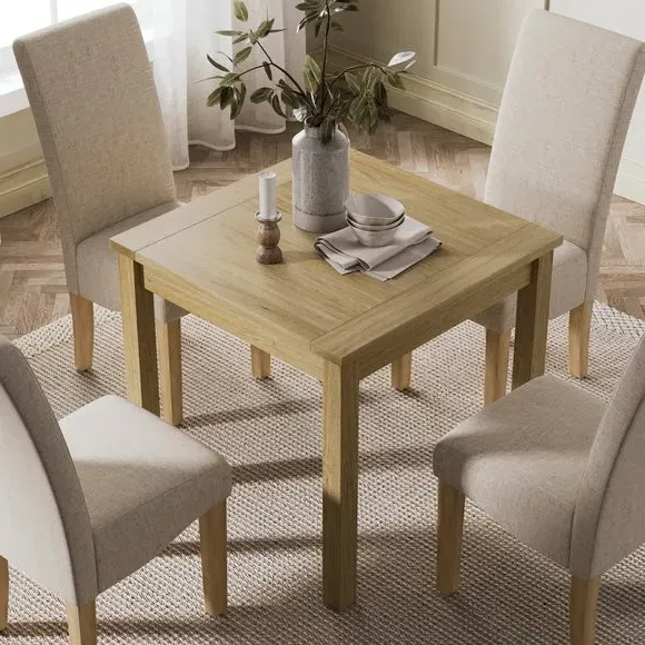 4-Seater Square Dining Table - Oak Effect