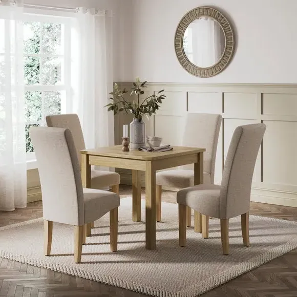 4-Seater Square Dining Table - Oak Effect image