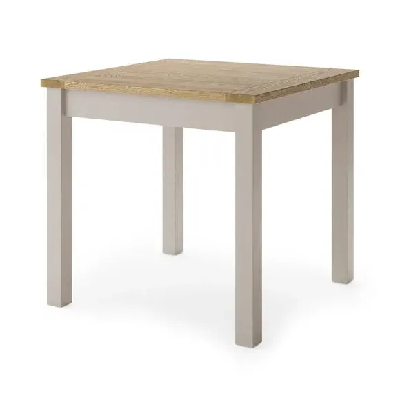 4-Seater Square Dining Table - Stone, Oak Effect