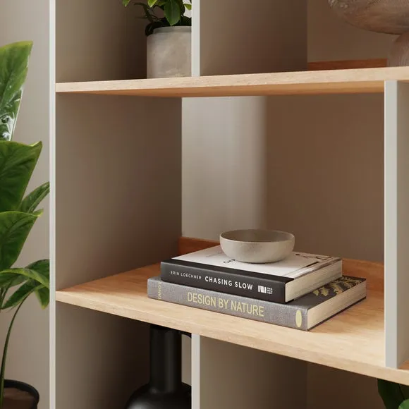 4-Shelf Bookcase with Storage - Natural, Wood