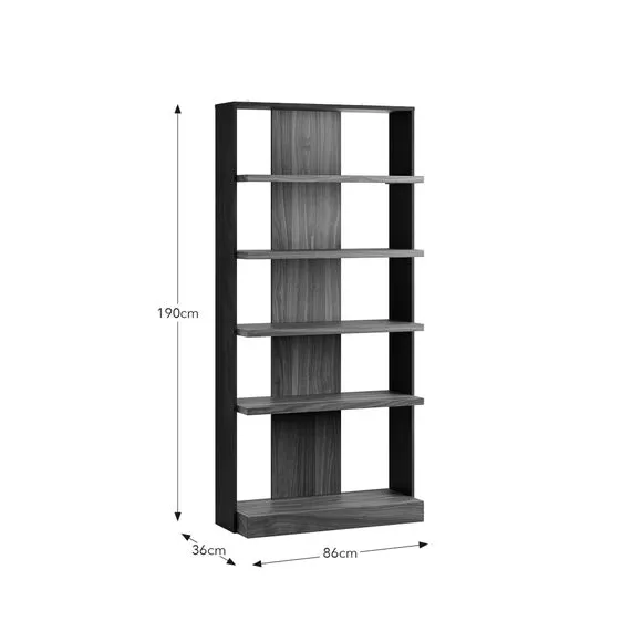 4-Shelf Open Bookcase - Walnut, Wood