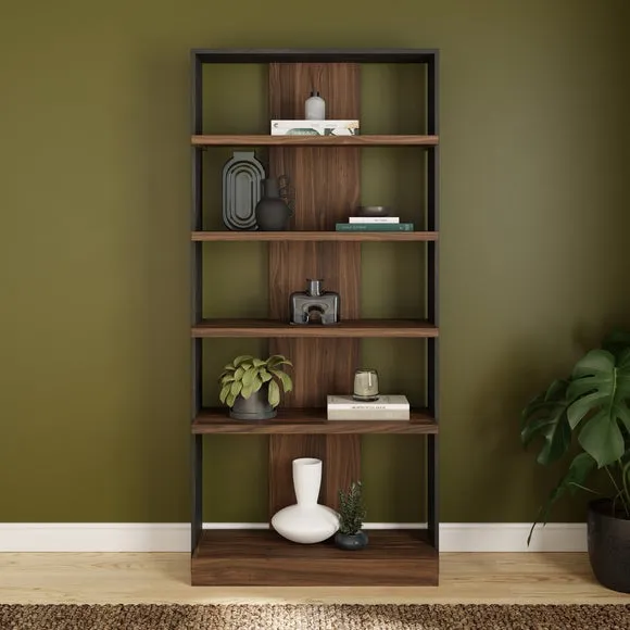 4-Shelf Open Bookcase - Walnut, Wood image