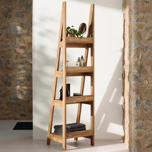 4-Tier Ladder Shelf - Mango Wood Effect