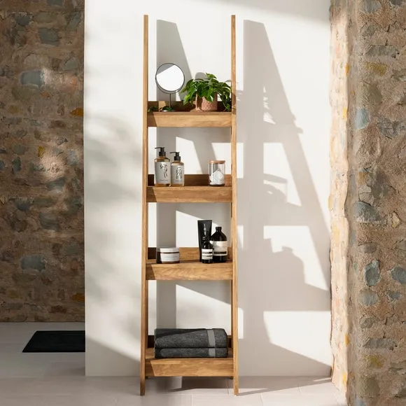 4-Tier Ladder Shelf - Mango Wood Effect