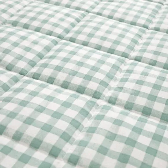 4 Tog Quilt Reversible - Green, Cotton