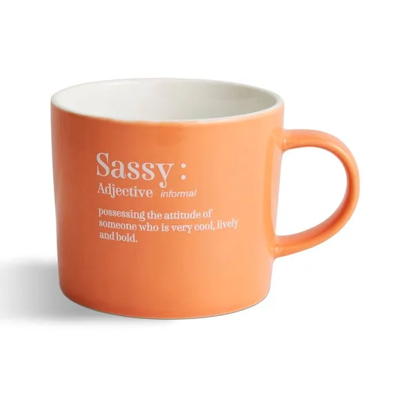 400ml Mug with Decal Design - Coral, Stoneware
