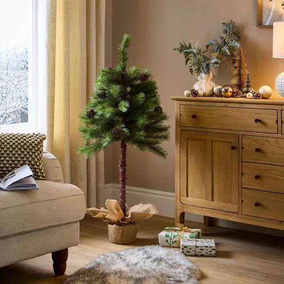 4ft Christmas Tree with Burlap Base - Green image