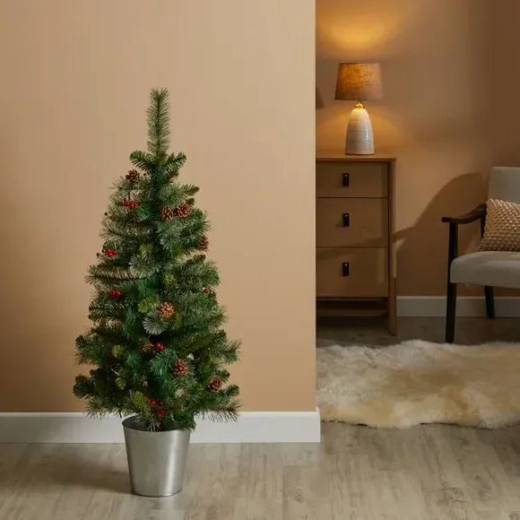 4ft Christmas Tree with Lights - Green, Pine