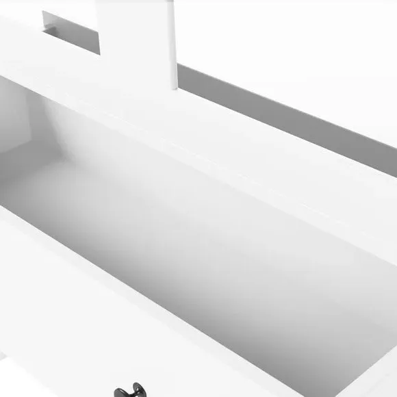 5-Door Wardrobe with Mirrors - White, Painted