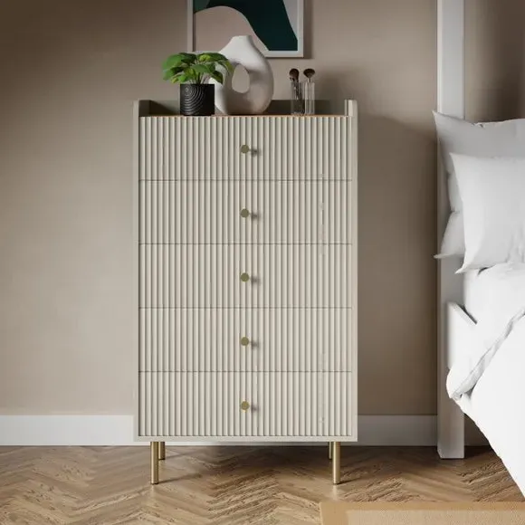 5-Drawer Chest with Gold Handles - Natural image