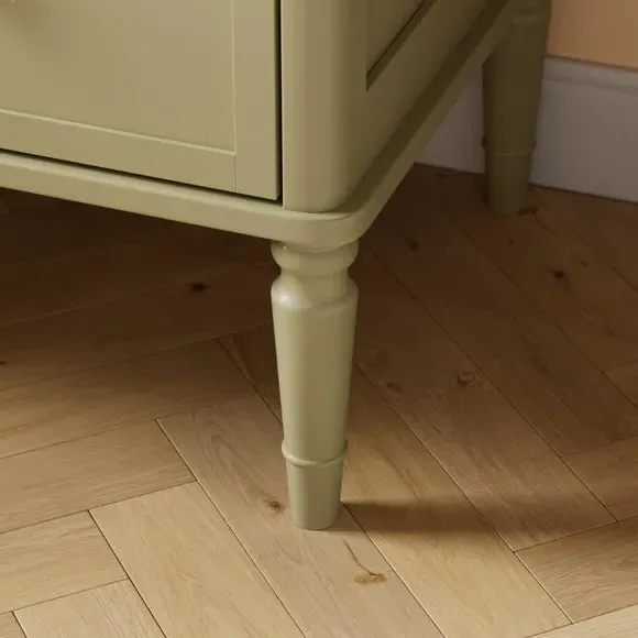 5-Drawer Chest with Gold Hardware - Olive, Wood