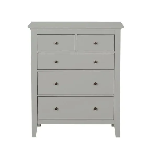 5-Drawer Chest with Metal Handles - Grey image