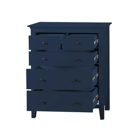 5-Drawer Chest with Metal Handles - Navy