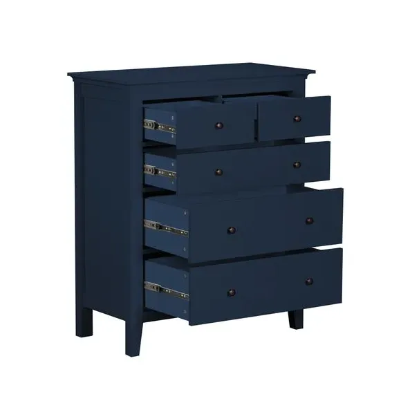 5-Drawer Chest with Metal Handles - Navy