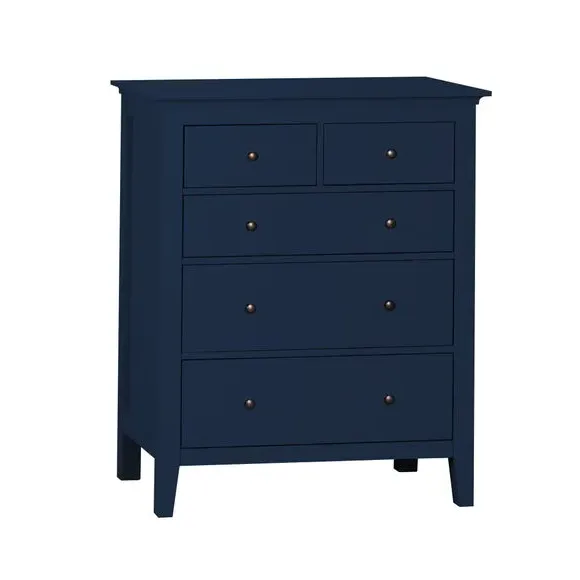 5-Drawer Chest with Metal Handles - Navy