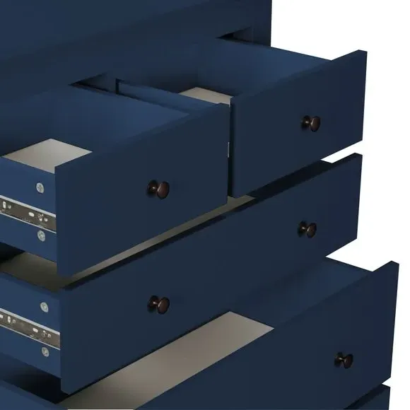 5-Drawer Chest with Metal Handles - Navy