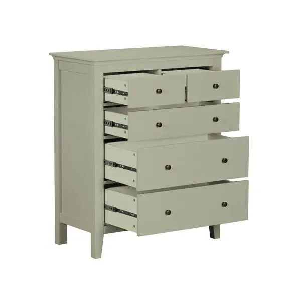 5-Drawer Chest with Metal Handles - Sage