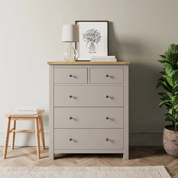 5-Drawer Chest with Metal Handles - Stone image