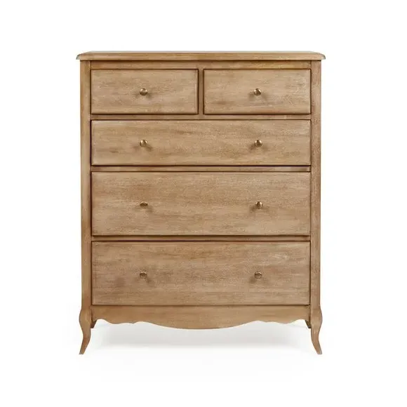 5-Drawer Chest with Metal Handles - Wood, Mango