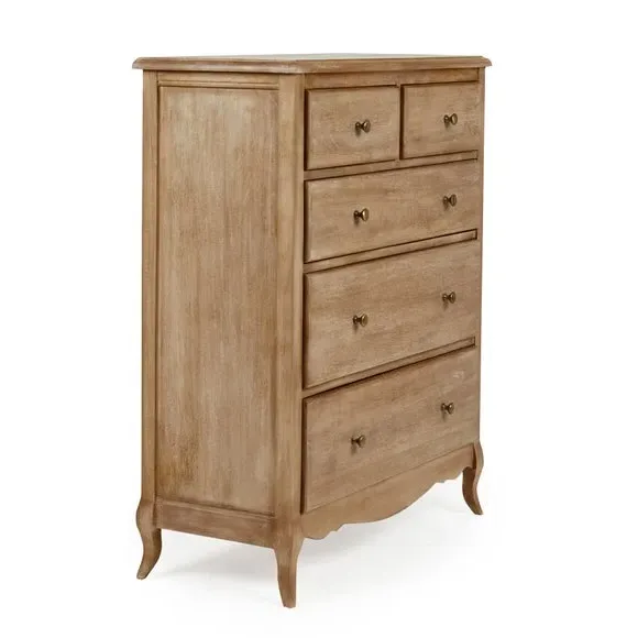 5-Drawer Chest with Metal Handles - Wood, Mango