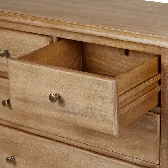 5-Drawer Chest with Metal Handles - Wood, Mango