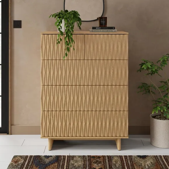 5-Drawer Chest with Push Open - Light Oak, Wood image