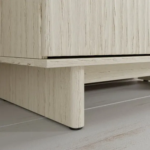 5-Drawer Chest with Push Open - Whitewashed, Wood