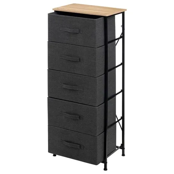 5-Drawer Storage Unit - Grey, Fabric