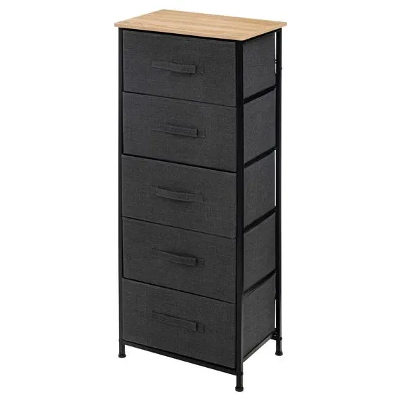 5-Drawer Storage Unit - Grey, Fabric image