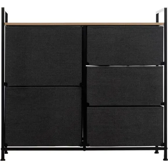 5-Drawer Storage Unit - White, Steel Frame