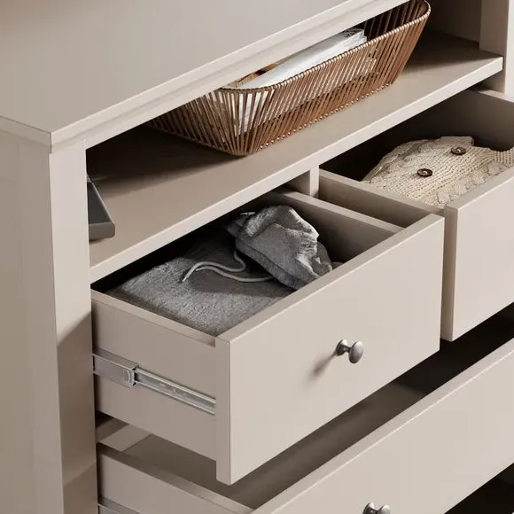 5-Drawer TV Chest with Open Shelf - Natural