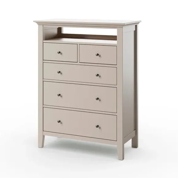 5-Drawer TV Chest with Open Shelf - Natural