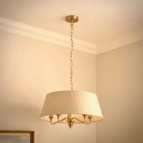 5 Light Adjustable Chandelier - Grey, Metal