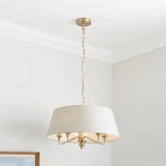 5 Light Adjustable Chandelier - Grey, Metal image