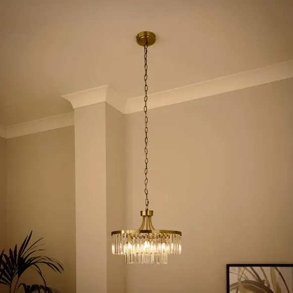 5-Light Adjustable Pendant Light - Gold, Crystal