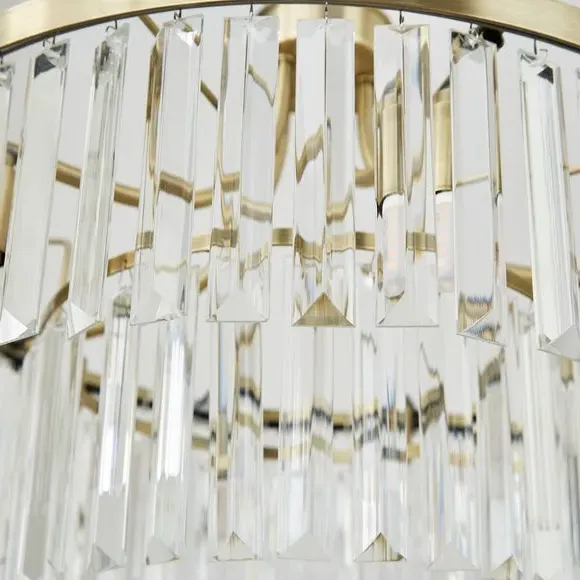 5-Light Adjustable Pendant Light - Gold, Crystal