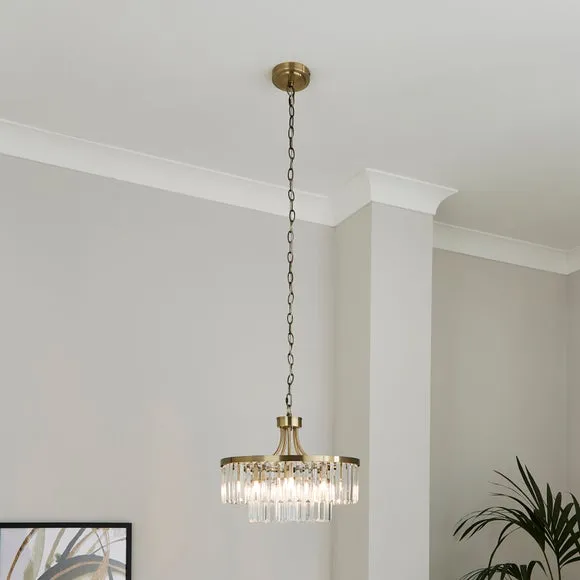 5-Light Adjustable Pendant Light - Gold, Crystal image
