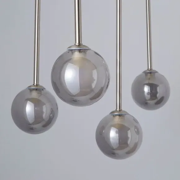 5-Light Ceiling Light with Glass Shades - Nickel