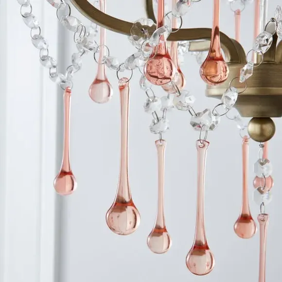 5-Light Chandelier with Crystal Detail - Gold