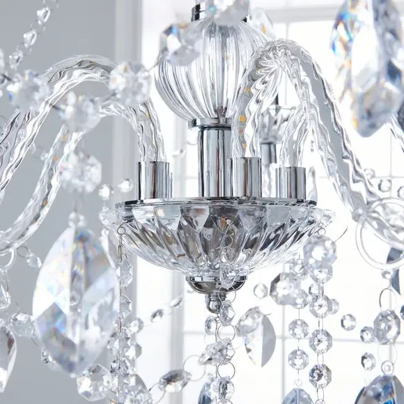5-Light Chandelier with LED - Chrome, Metal