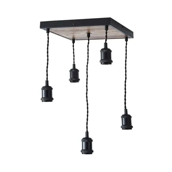 5-Light Cluster Ceiling Light - Brown, Pine