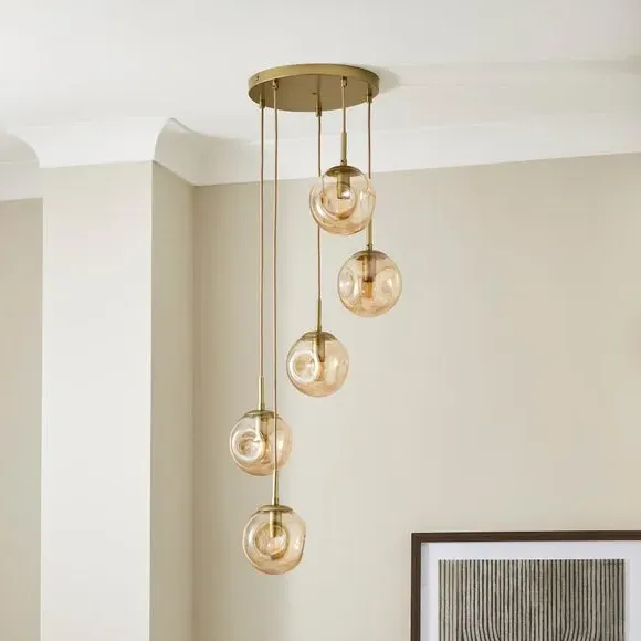 5-Light Cluster Ceiling Light - Gold