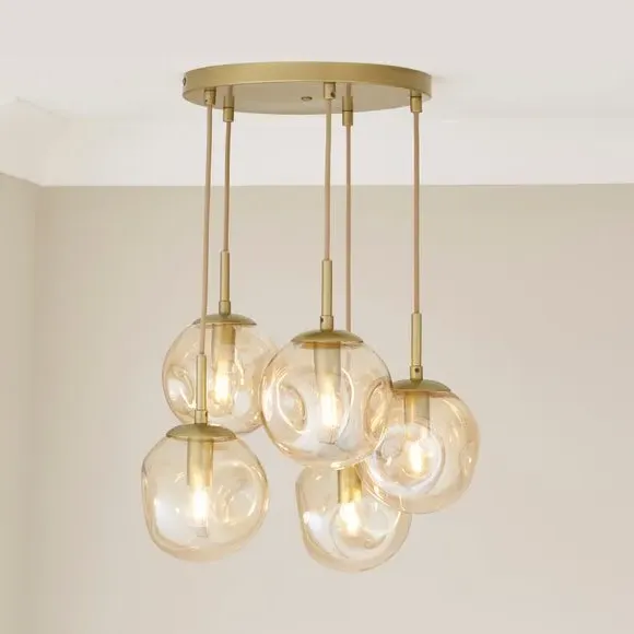 5-Light Cluster Ceiling Light - Gold