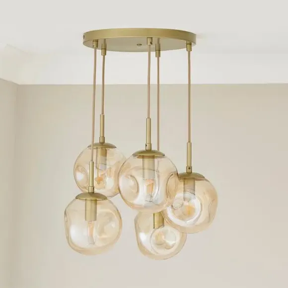 5-Light Cluster Ceiling Light - Gold