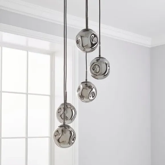 5-Light Cluster Ceiling Light - Grey