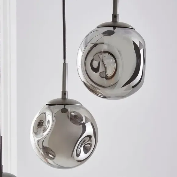 5-Light Cluster Ceiling Light - Grey